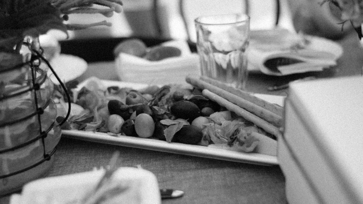 a plate of food sitting on top of a table