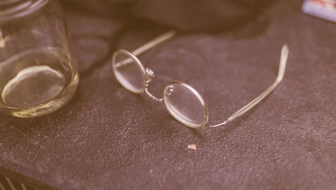 grey frame eyeglasses