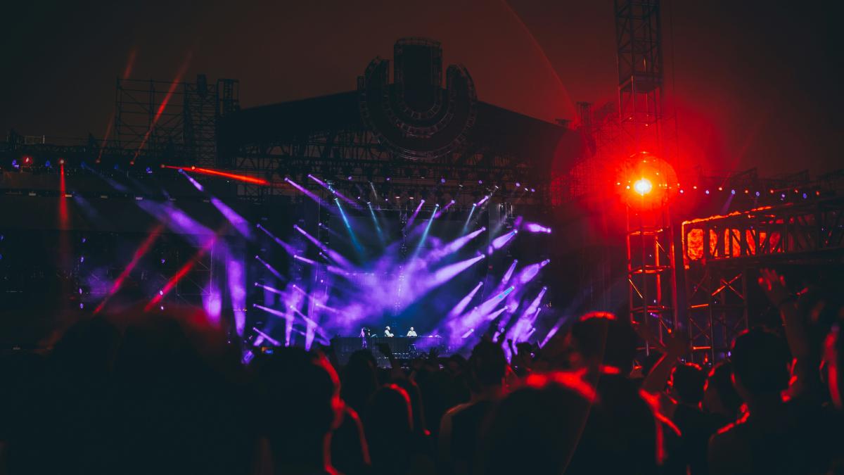 purple and red LED lights
