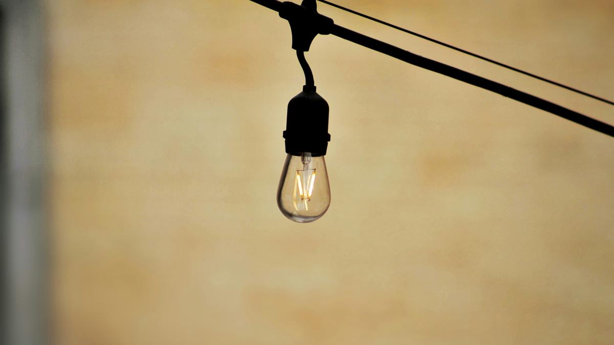 black light bulb turned off