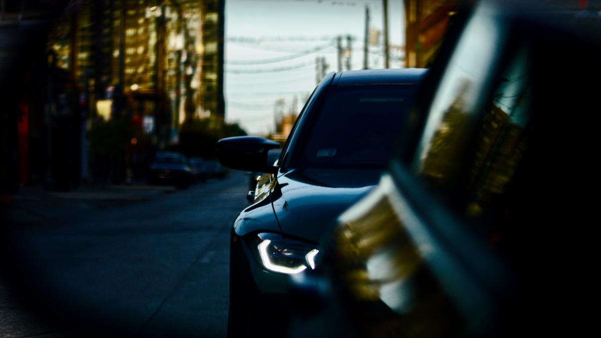 a car parked on the side of a street