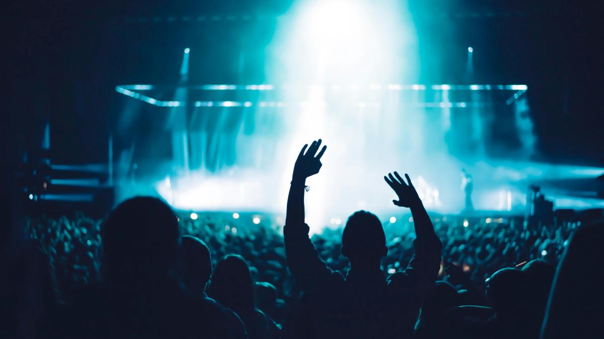 people watching concert