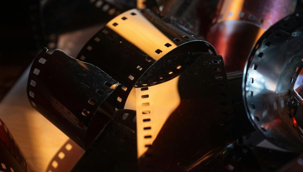 a close up of a bunch of film reels