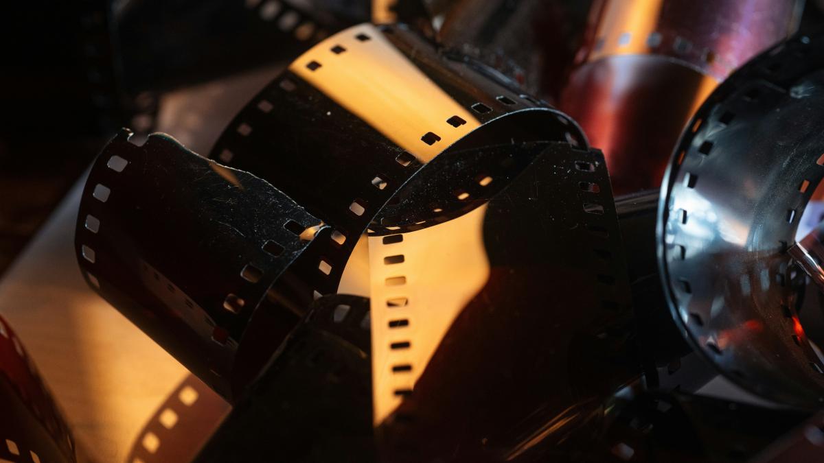a close up of a bunch of film reels