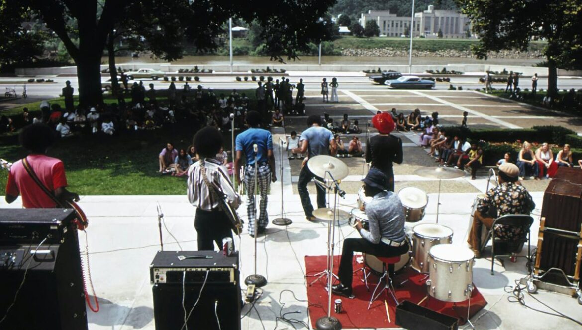 a group of people playing instruments