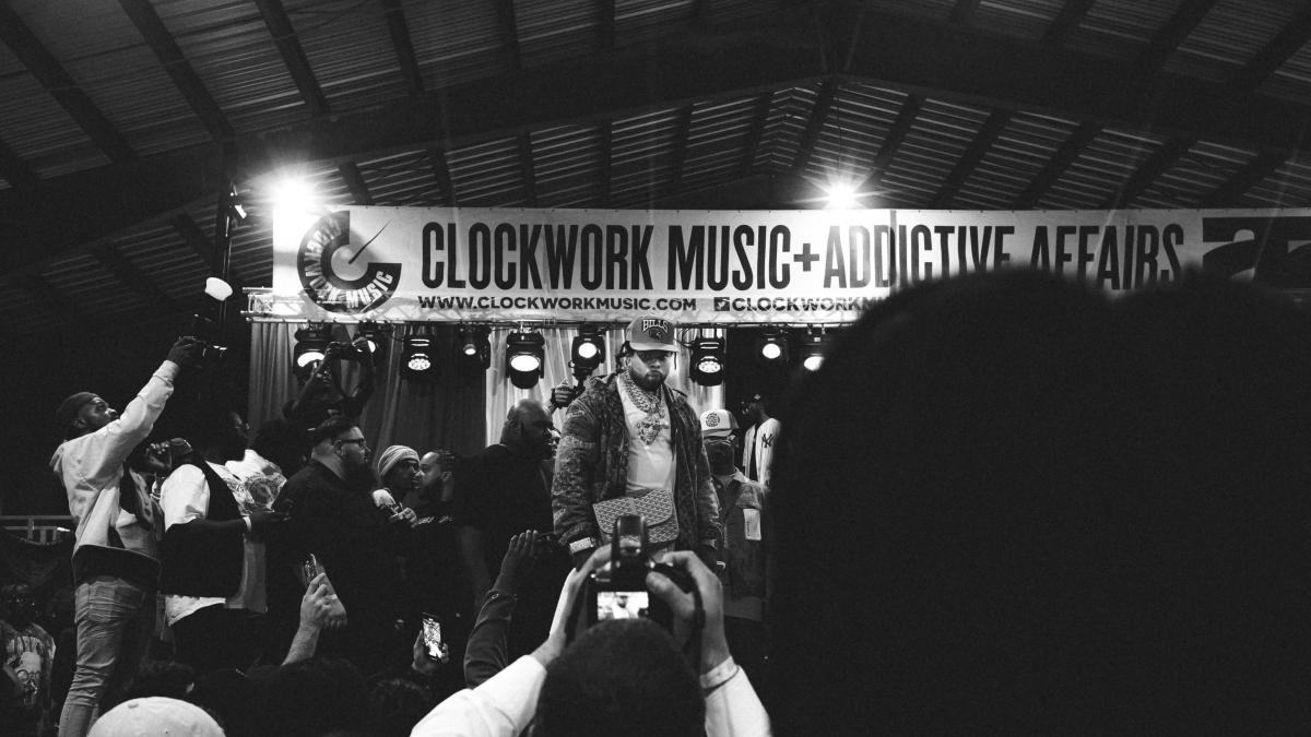 a black and white photo of a crowd of people