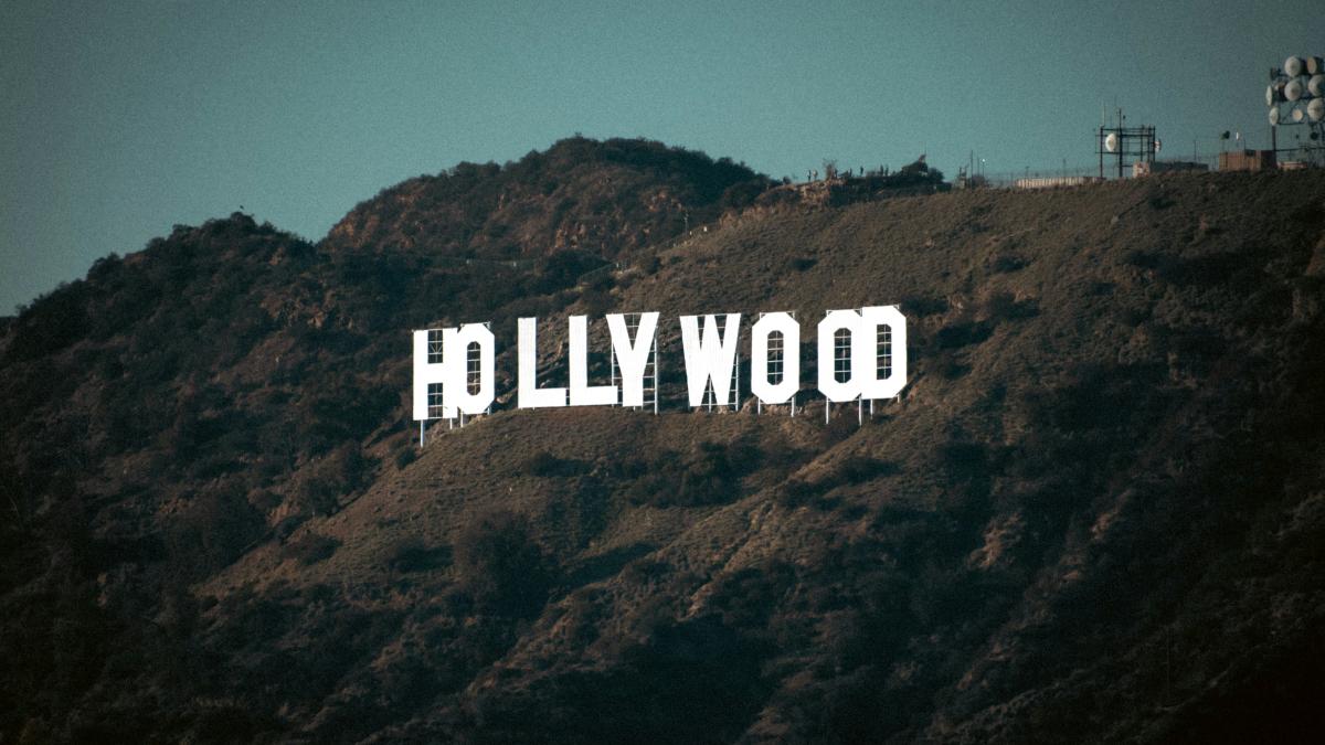 the hollywood sign on top of a mountain