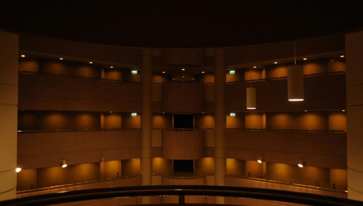 a building with many windows