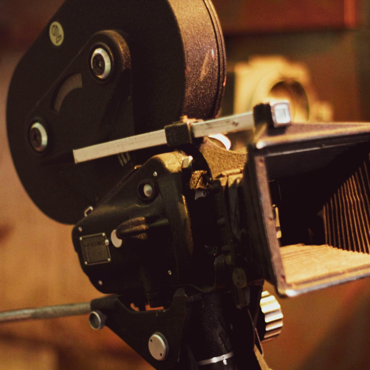 a close up of an old fashioned camera