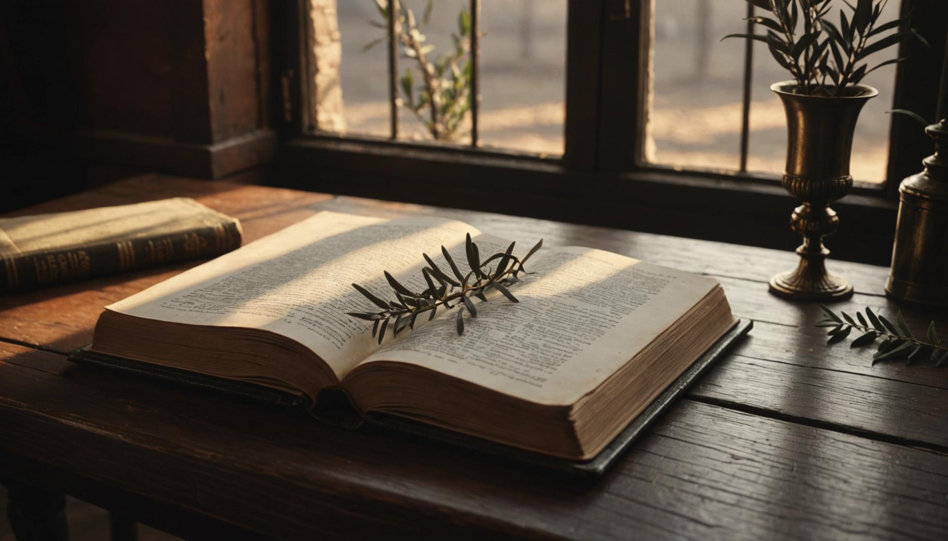 Richard Wagner à Cordoue : les secrets d’une vie sans filtre Un vieux livre relié ouvert sur un bureau en bois sombre, baigné par une lumière matinale douce dans un intérieur andalou.